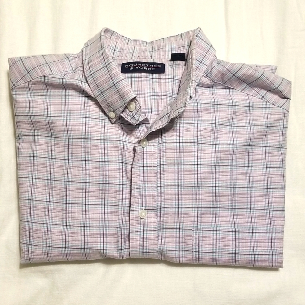 Roundtree & Yorke Men's Dress Shirt Long Sleeve